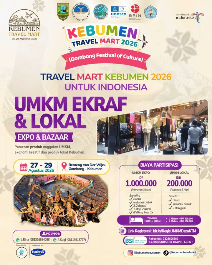 UMKM Ekraf dan Lokal Meriahkan Kebumen Travel Mart 2026, Jadi Etalase Produk Unggulan Kabupaten Kebumen