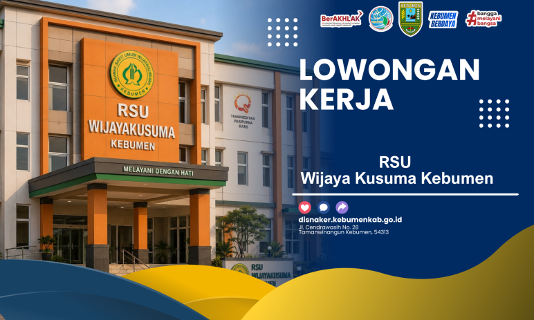 Lowongan Kerja RSU Wijayakusuma Kebumen (Analis Kesehatan, Terapis, dan Kesehatan Lingkungan)