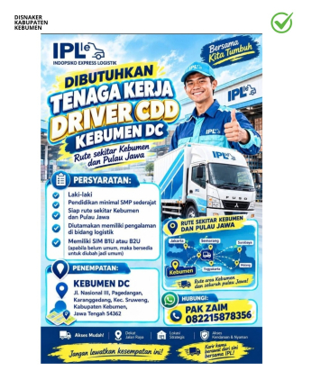 Lowongan Kerja Indopsiko Express Logistik (IPL): Buka Rekrutmen Driver CDD Penempatan Kebumen DC