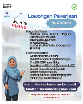 Lowongan Kerja Fisioterapis di RSKIA Buah Hati Kebumen